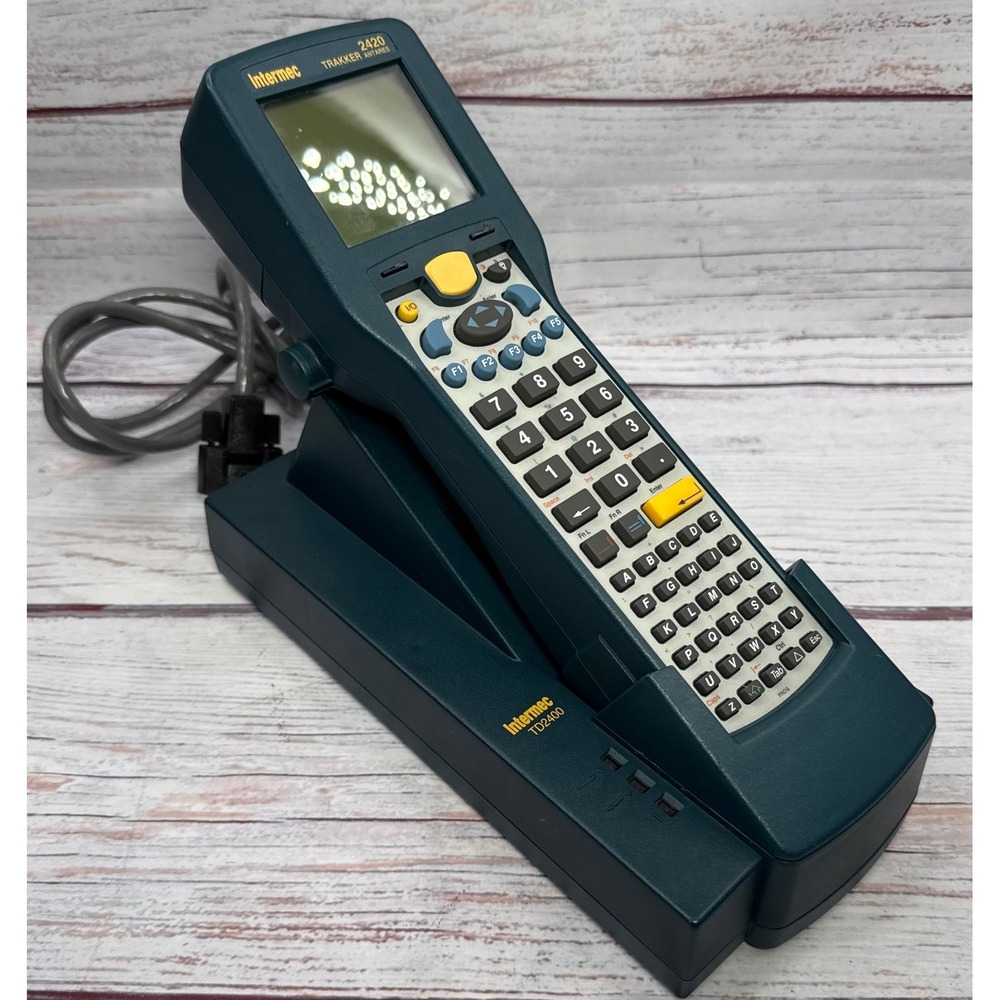 Intermec Trakker Antares 2420 Handheld Barcode Scanner Terminal with TD2400 Dock